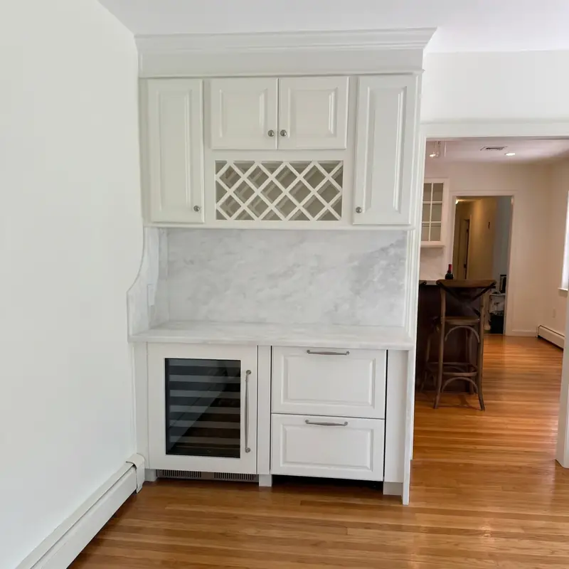 Built-In Bar and Wine Storage by Innov Builders in Sherborn, MA