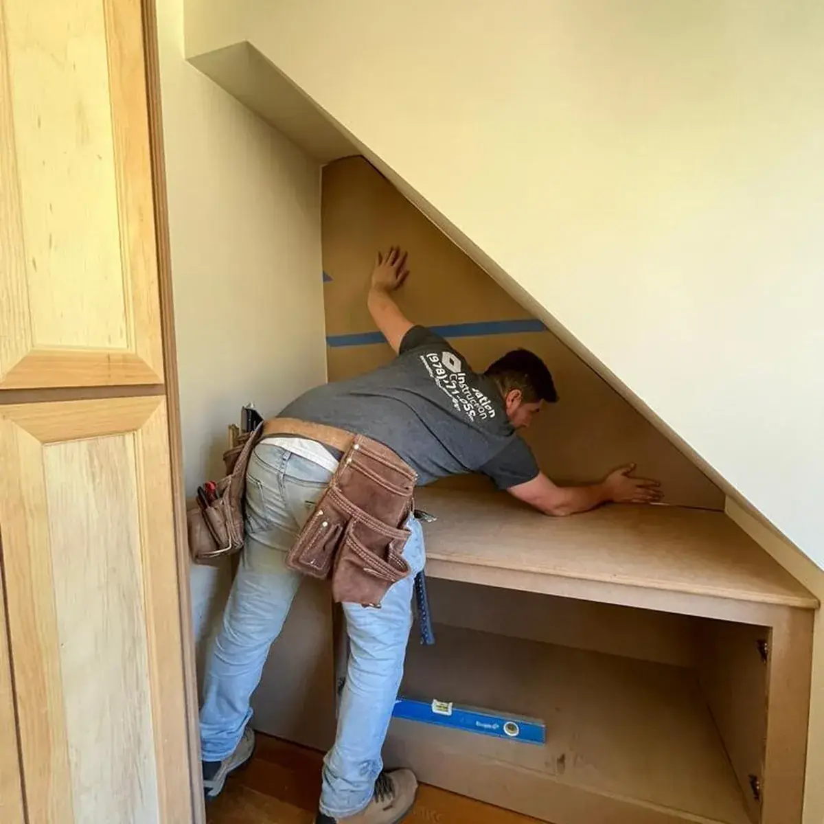 On-Site Install: Our crew scribes each piece to your walls, floors and ceiling angles
